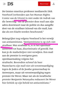 Lees meer over het artikel Is antisemitisme op zich niet strafbaar?